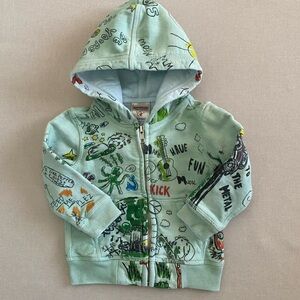 True Religion Doodle Hand Drawn Full- Zip Hoodie Sweatshirt size 6-12 Months